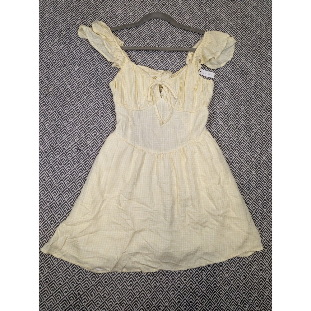 NWT Hollister Yellow Gingham Mini Dress Built In Shorts (Skort Dress)M